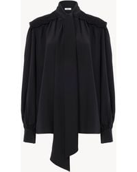 Chloé - Gathered Scarf-Tie Blouse - Lyst