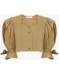 Chloé - Puff-Sleeve Cropped Top - Lyst