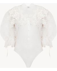 Chloé - Body Con Maniche A Sbuffo - Lyst