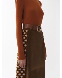 Chloé Embroidered Midi Skirt - Brown