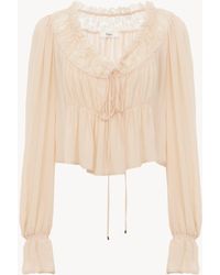 Chloé - Top Corto Con Scollo Profondo - Lyst