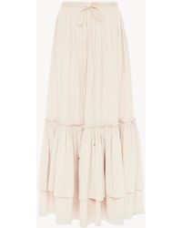 Chloé - Ruffled Long Skirt - Lyst