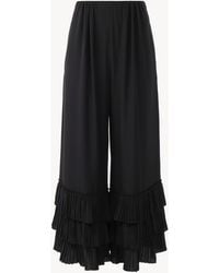 Chloé - Fluid Wide-leg Pants In Crêpe De Chine - Lyst