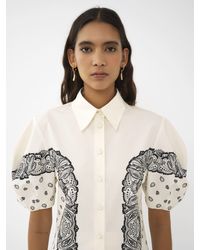 Chloé - Balloon-sleeve Printed Shirt - Lyst