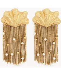 Chloé - Orecchini Shells Oro Taglia 100% Ottone, Vetro Borosilicato - Lyst