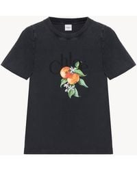 Chloé - Camiseta Corta Con Logotipo De Jersey De Algodón - Lyst