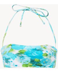 Chloé - Aqua Flower-Print Halterneck Bikini Top - Lyst