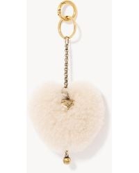 Chloé - Symbols Heart Shearling & Mini Heart Key Ring Bag Charm - Lyst