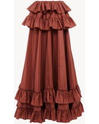 Chloé - Maxifalda Estratificada De Tafetán De Seda Lavada - Lyst