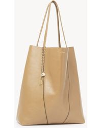 Chloé - Large Chloé Spin Tote Bag In Grained Leather - Lyst