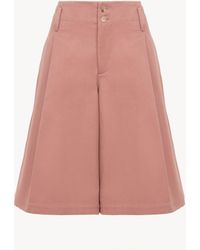 Chloé - High-Rise Wide-Leg Bermuda Shorts - Lyst
