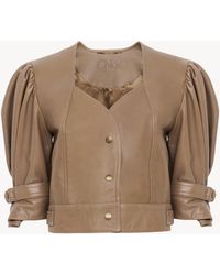 Chloé - Cropped Puff-Sleeve Jacket - Lyst