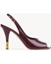 Chloé - Flowerヒール サンダル 婦人向け レッド サイズ 牛革（カーフ） 100 - Lyst