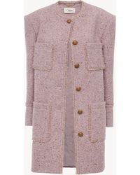 Chloé - Single-Breasted Collarless Coat - Lyst