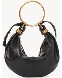Chloé - Bolso Hobo Bracelet Pequeño De Cuero Granulado Negro 100% Piel De Ternera - Lyst