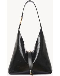 Chloé - クロコダイル型押しレザー製Marcieスモールホーボーバッグ 婦人向け ブラック サイズ 牛革（カーフ） 100 - Lyst
