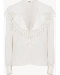 Chloé - シルクジャカード＆レース製マキシカラー ブラウス - Lyst