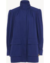 Chloé - Chaqueta Utilitaria Con Cuello Alto De Lona De Algodón Morado 100% Algodón, Bubalus Bubalis, Farmed, Coo India - Lyst