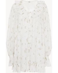 Chloé - Mini Abito A Maniche Lunghe Arricciato - Lyst