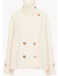 Chloé - Kurzer Oversize-Mantel aus Wolle - Lyst