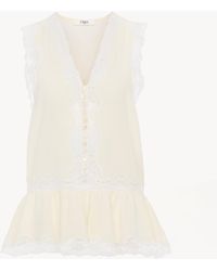 Chloé - Sleeveless Peplum Top - Lyst
