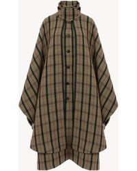 Chloé - Chloé Checked Button-Front Cape - Lyst