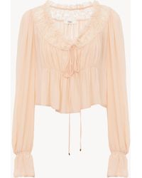Chloé - Top Corto Con Scollo Profondo - Lyst