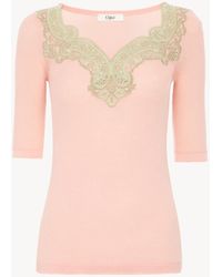 Chloé - Elbow-Sleeve Fitted Jumper - Lyst