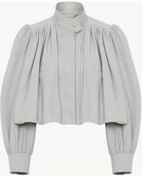 Chloé - Gathered Boule Jacket In Cotton Canvas - Lyst