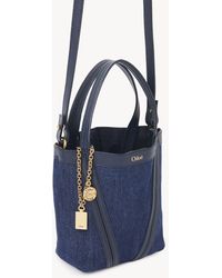 Chloé - Small Chloé Spin Tote Bag In Denim - Lyst