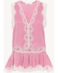 Chloé - Sleeveless Peplum Top - Lyst