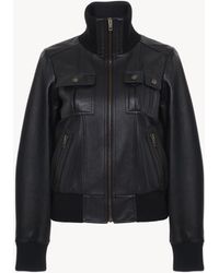 Chloé - レザー製ショートブルゾン 婦人向け ブラック サイズ 羊革（シープスキン） 100 - Lyst