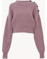 Chloé - Cropped Mock-Neck Jumper - Lyst