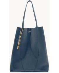 Chloé - Große Spin Tote Bag Aus Genarbtem Leder - Lyst