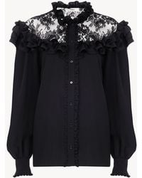Chloé - High-Neck Ruffled Blouse - Lyst