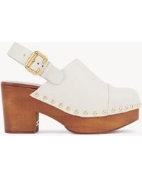 Chloé - Jeannette Wedge Clog 100% Calf-Skin Leather, Triplochiton Scleroxylon, Farmed, Coo Cameroon - Lyst