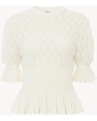 Chloé - Short-Sleeve Ruffled Jumper - Lyst