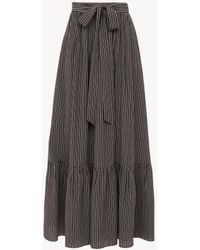 Chloé - Falda Midi Fruncida De Crepé De Seda China - Lyst