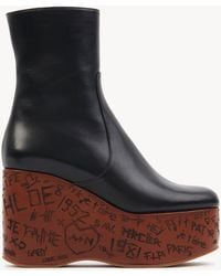 Chloé - Maxime Wedge Ankle Boot 100% Calf-Skin Leather - Lyst