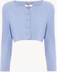 Chloé - Cropped Collarless Jacket - Lyst