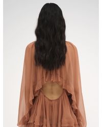 Chloé - Ruffled Cape Tunic In Silk Mousseline - Lyst