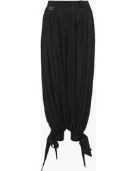 Chloé - Pantalones Plisados Fluidos De Seda Charmeuse Negro 100% Seda - Lyst