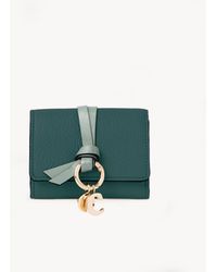 Chloé - Mini Alphabet Tri-fold In Grained Leather - Lyst
