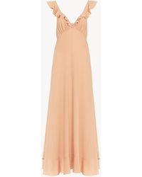 Chloé - クレープデシン製ロングサンドレス - Lyst
