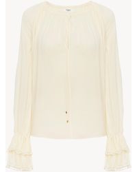 Chloé - Gathered V-Neck Top - Lyst