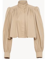 Chloé - Veste Boule Froncée En Gabardine De Coton - Lyst