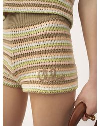 Chloé - Mini short taille haute en crochet de coton à logo - Lyst