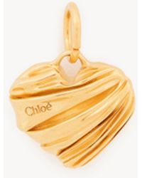 Chloé - Charm Pleated Heart De Latón - Lyst