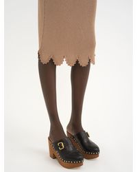 Chloé - Fitted Scallop Skirt In Viscose-blend Knit - Lyst