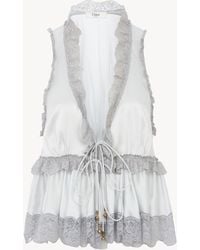 Chloé - Tie-Front Sleeveless Top - Lyst